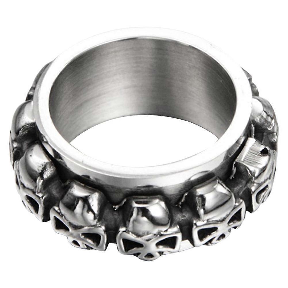 Punk Ring Skull Shaped Retro Jewelry Accessories for Halloween Festival Silver 3.00X2.23X1.10CM Decoration 1Pc