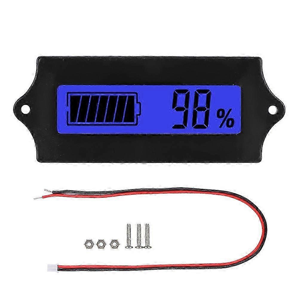 12-84V GY-6G Battery Power LCD Display Voltage Meter Voltmeter with Light Alarm (Blue Light)