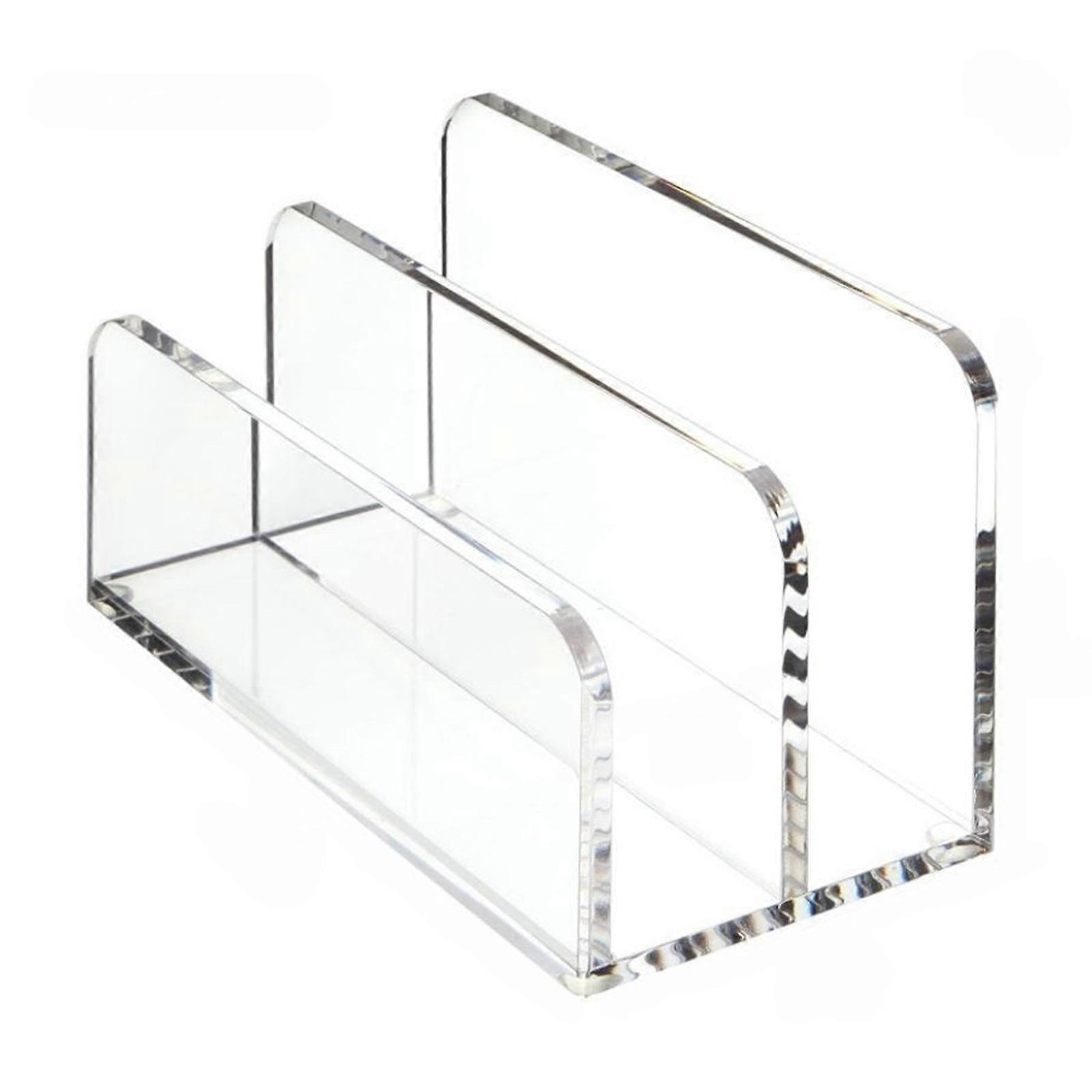 Multifunctional Acrylic Desktop Organizers For Mail Letter Bills Office Desk Storage With Multi Compartment Design