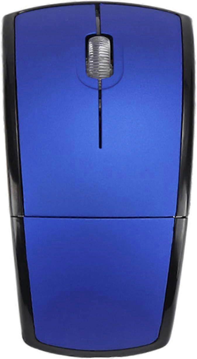 Wireless Arc Mouse Folding Mouse Mini Travel Mouse Easy to Carry for Laptop Notebook Desktop Computer (Blue)