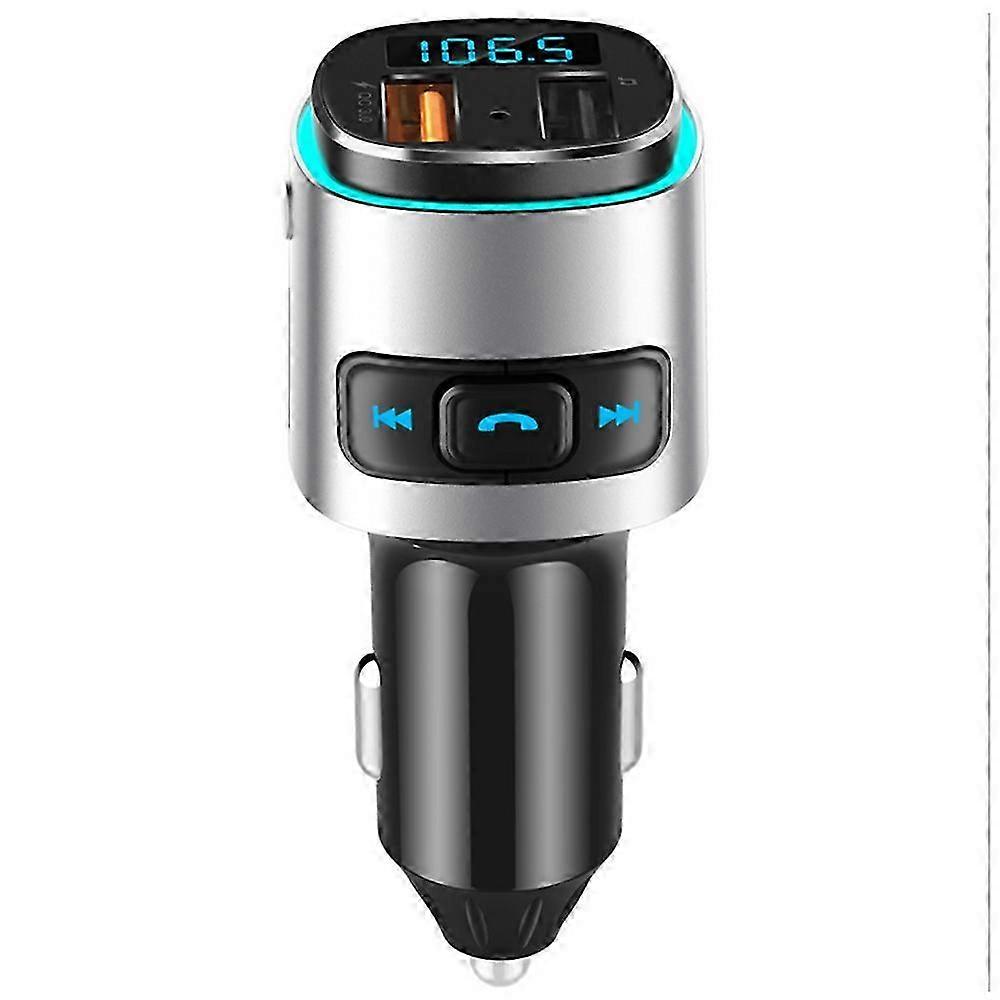 LED Backlit Wireless Car Adapter for Bluetooth FM Transmission and Hands-Free Calls