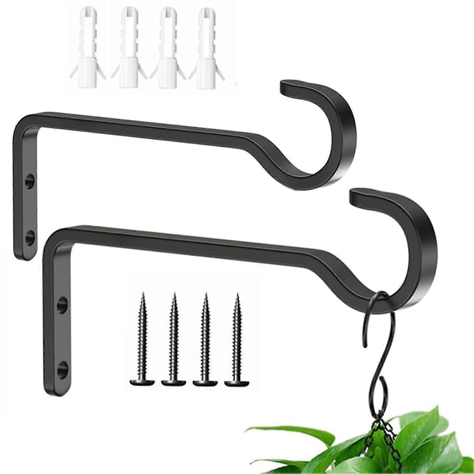"Pflanzenaufhänger für den Außenbereich 15,2 cm, Wandhaken Set mit 2 Stabilen Haken für Blumenmarktkörbe und Laternen"