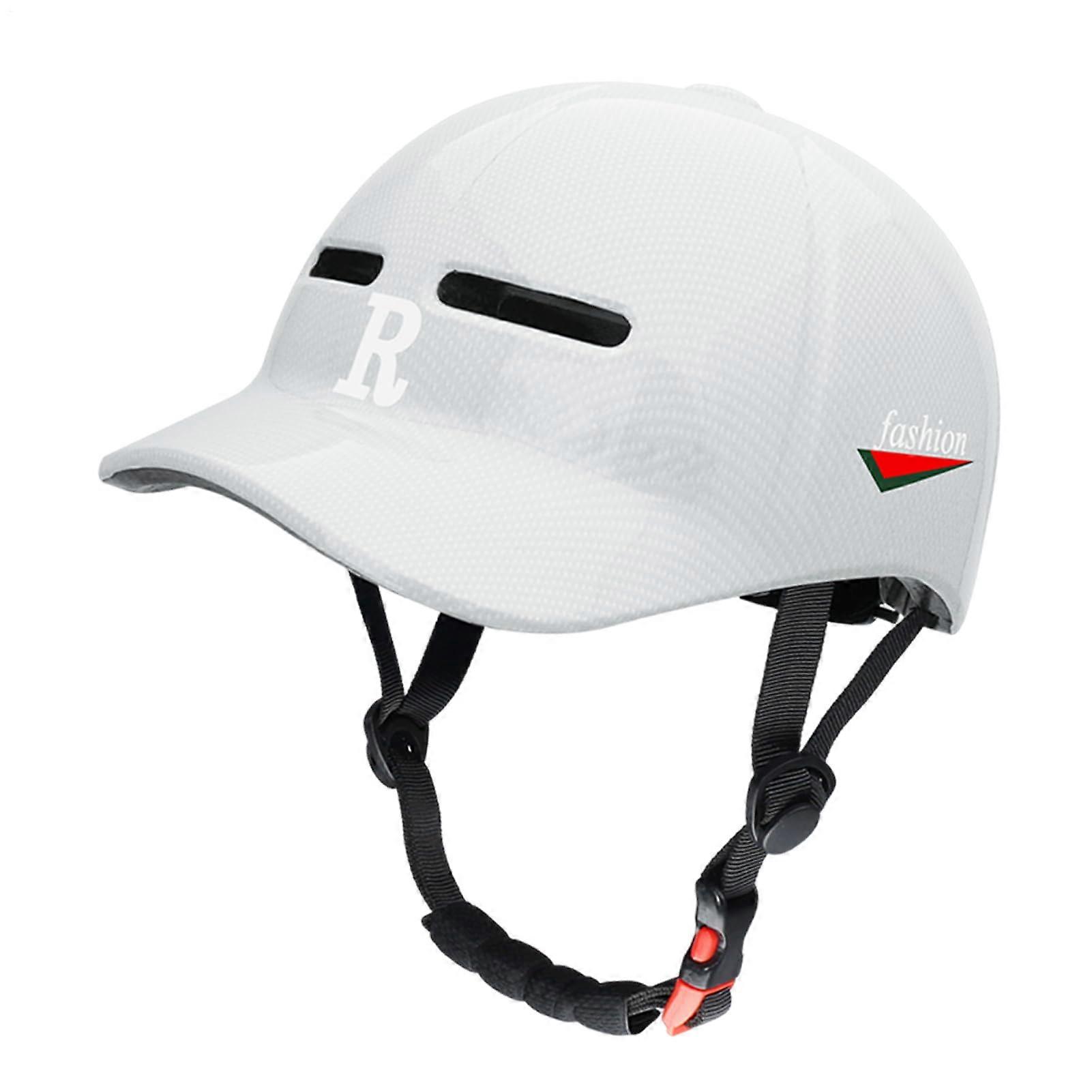 Bicycle Helmet for Adults, Adjustable Lightweight Mountain Bike Helmet with Sun Protection and Ventilation in White