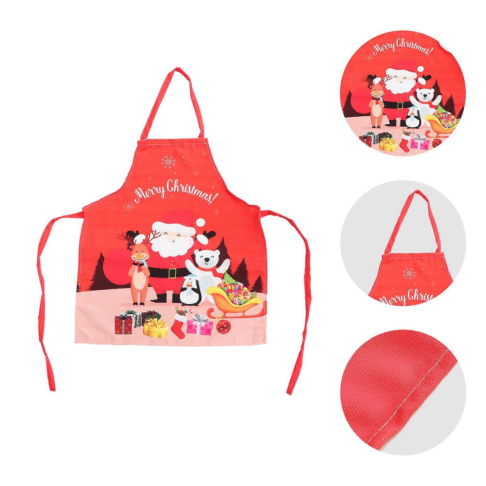Holiday Aprons For Women Christmas Apron Adjustable Kitchen Cookie Apron Red 70X60CM Fruit Shops 1Pack