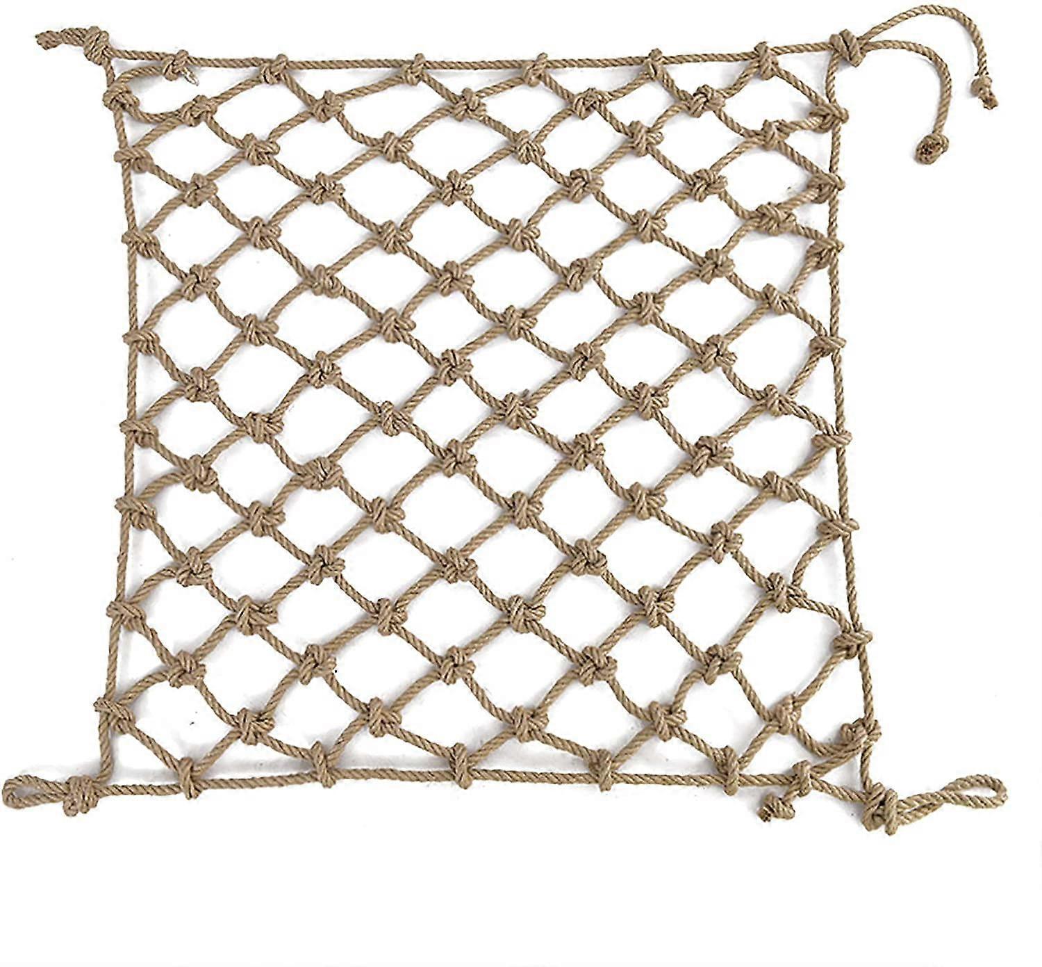 Kids Safety Net Heavy Duty 1x3m Natural Hemp Rope Climbing Net for Plants Patio Railing and Stair Decoration