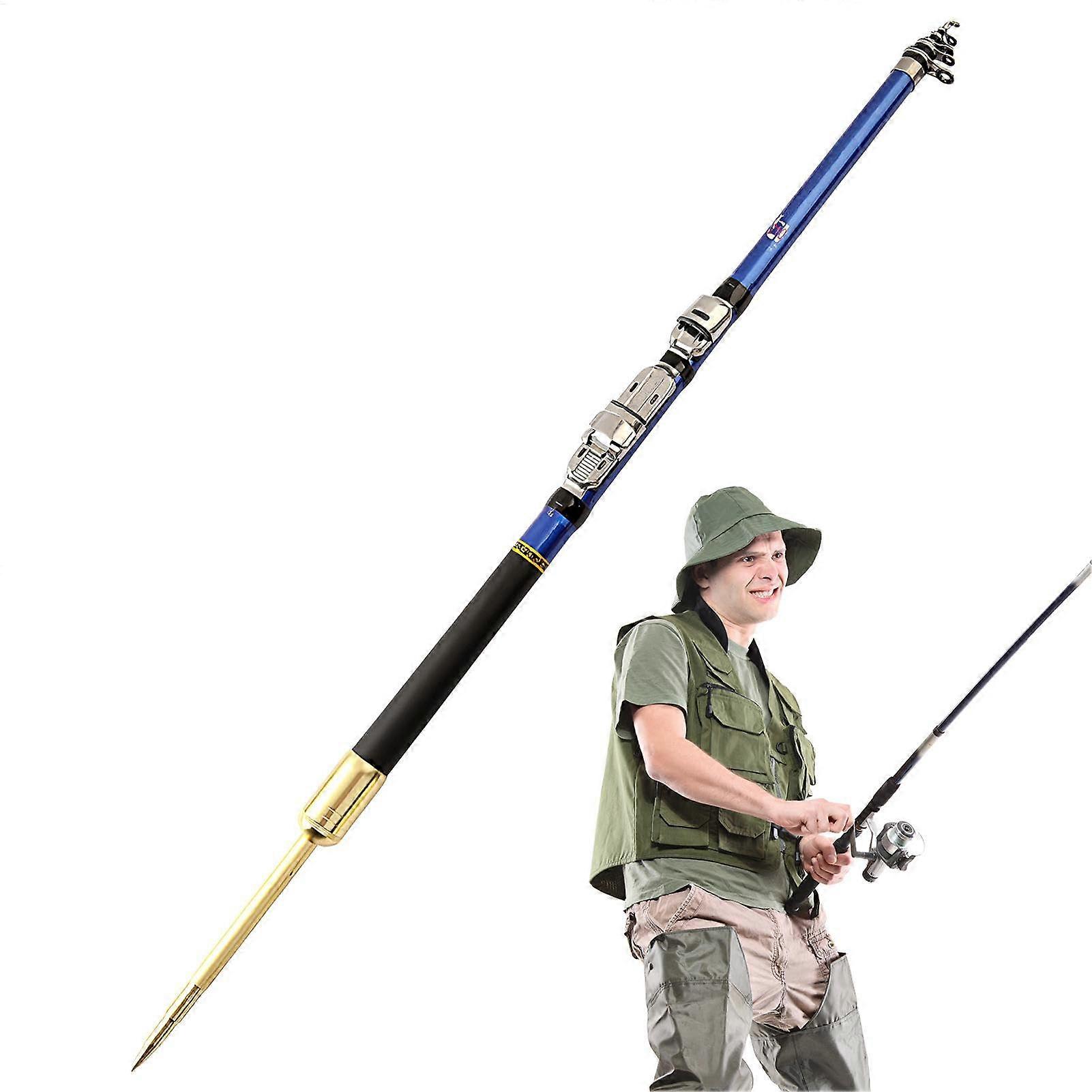 Telescopic fishing rod for freshwater saltwater blue