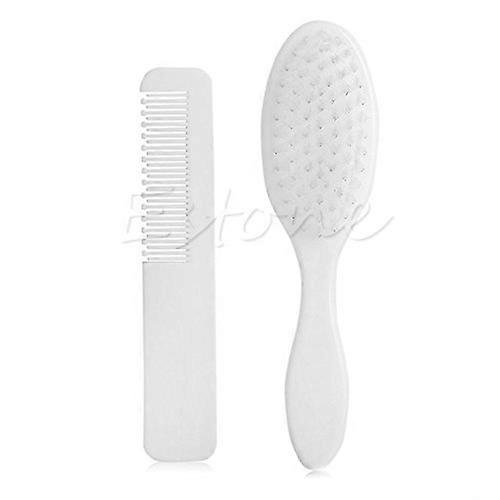 Delicate Baby Hair Brush Comb Set For Newborns White For Scalp Grooming Gently Grooms Baby's Hair Set Of 2 Ref: 2578