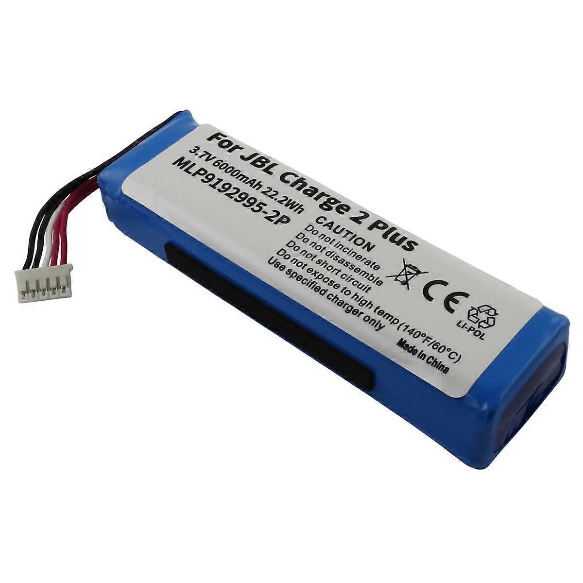 Replacement Battery for JBL Charge 2 Plus Li-Polymer 3.7V 6000mAh 22.2Wh, Blue