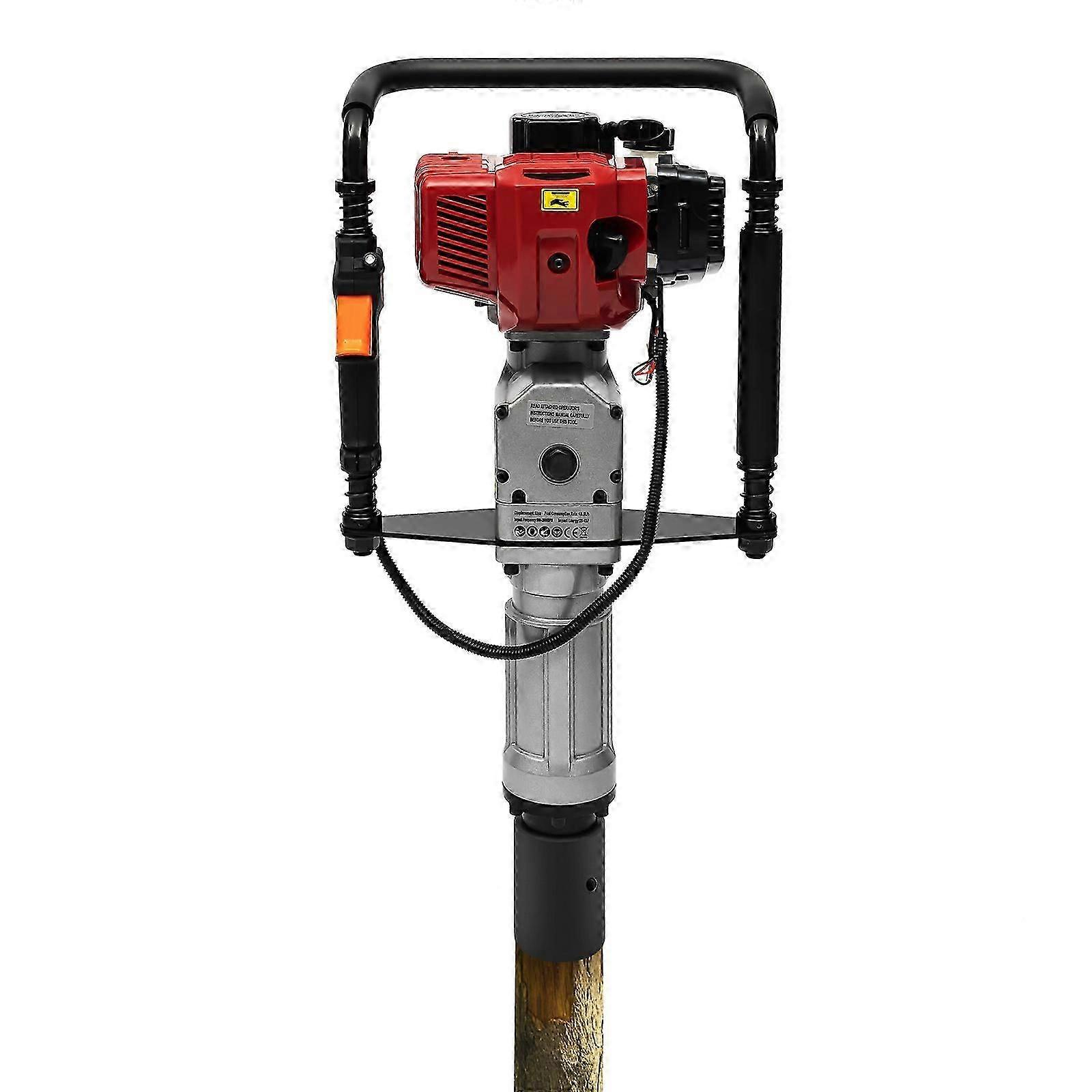 52CC 2-stroke Petrol Post Driver Pile-driving Machine Impact Frequency 800-2800BPM for Fences Stakes Guardrails