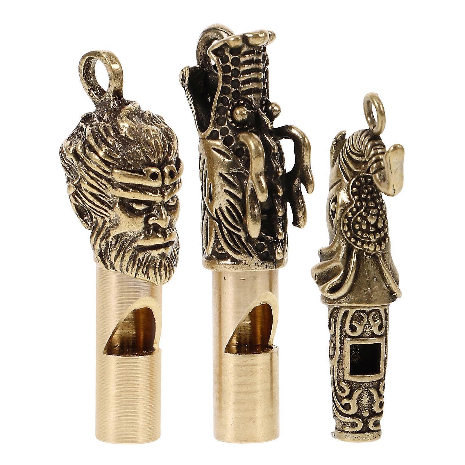 Portable Emergency Survival Whistle Copper Material Referee Sports 3Pcs