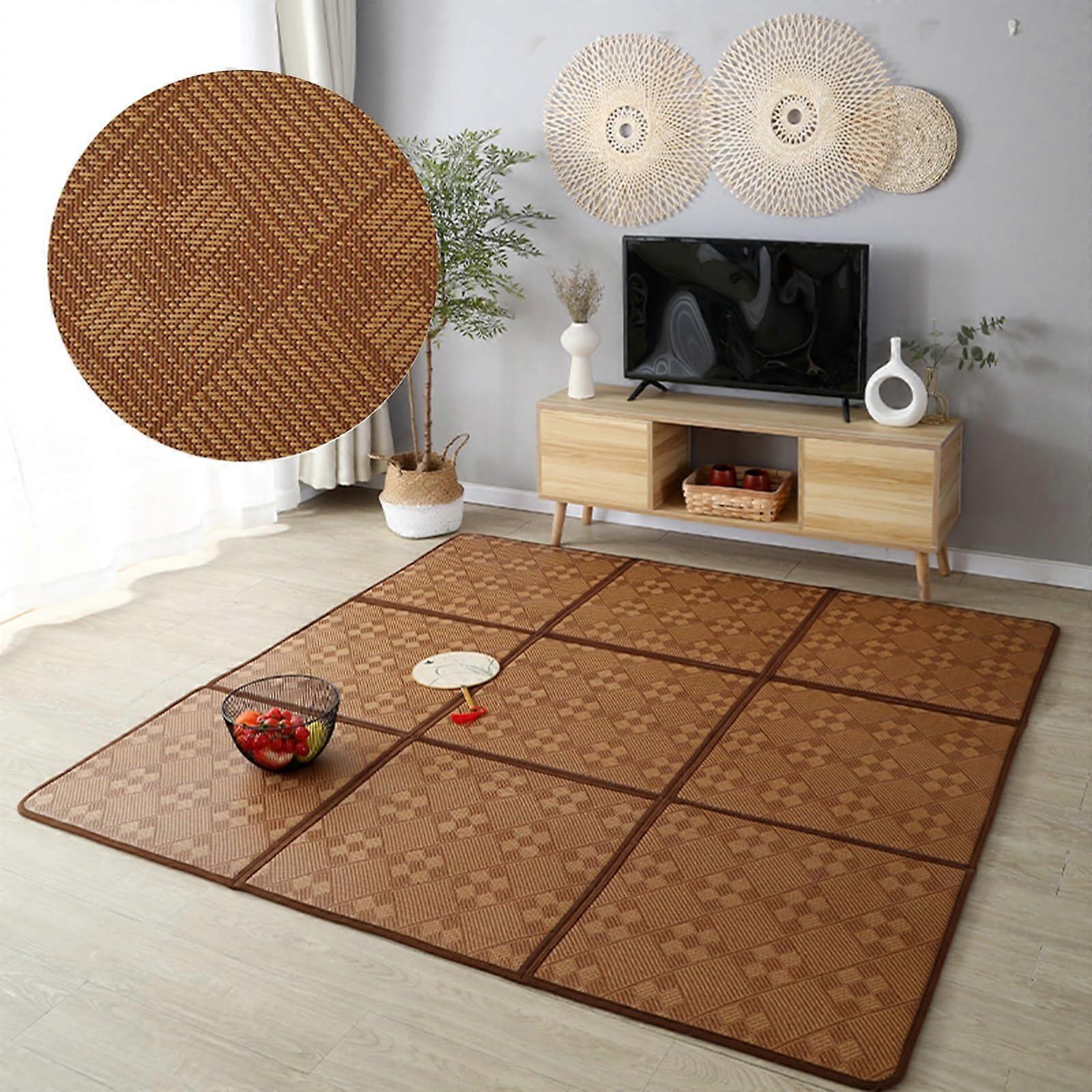 Japanese mat, foldable floor mattress, cooling rattan futon with storage bag Ref: 4542