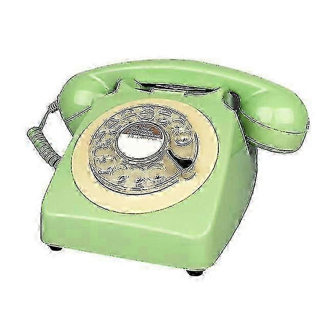 Rotary dial telephone retro old fashioned landline phones classic corded phone with metal bell and redial function home decor - KC