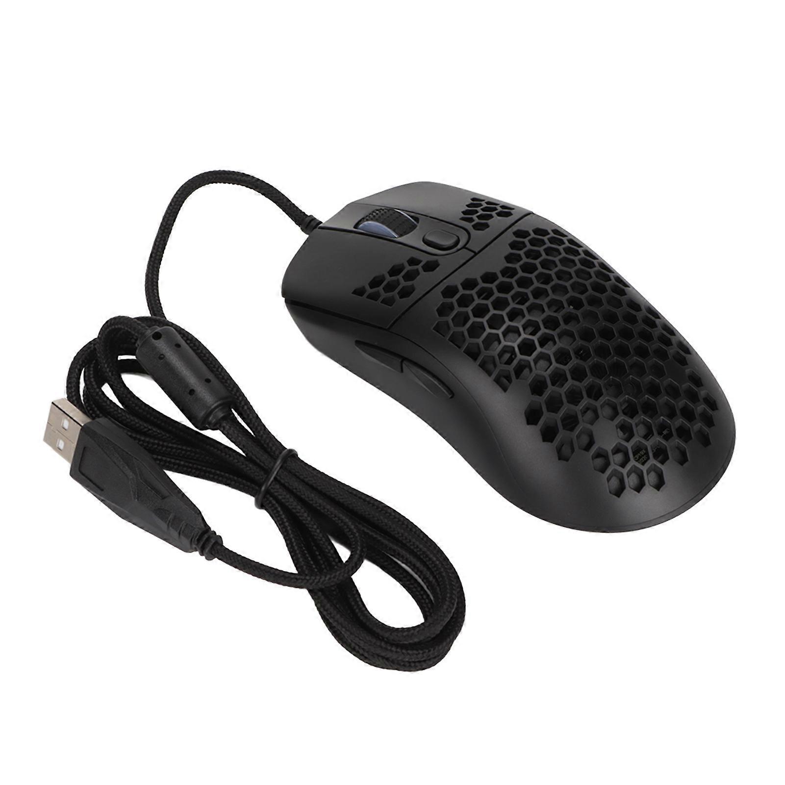 Mechanical Mouse RGB Backlight 6400DPI Ergonomic Honeycomb Usb Wired Gaming Mouse for Laptop PC