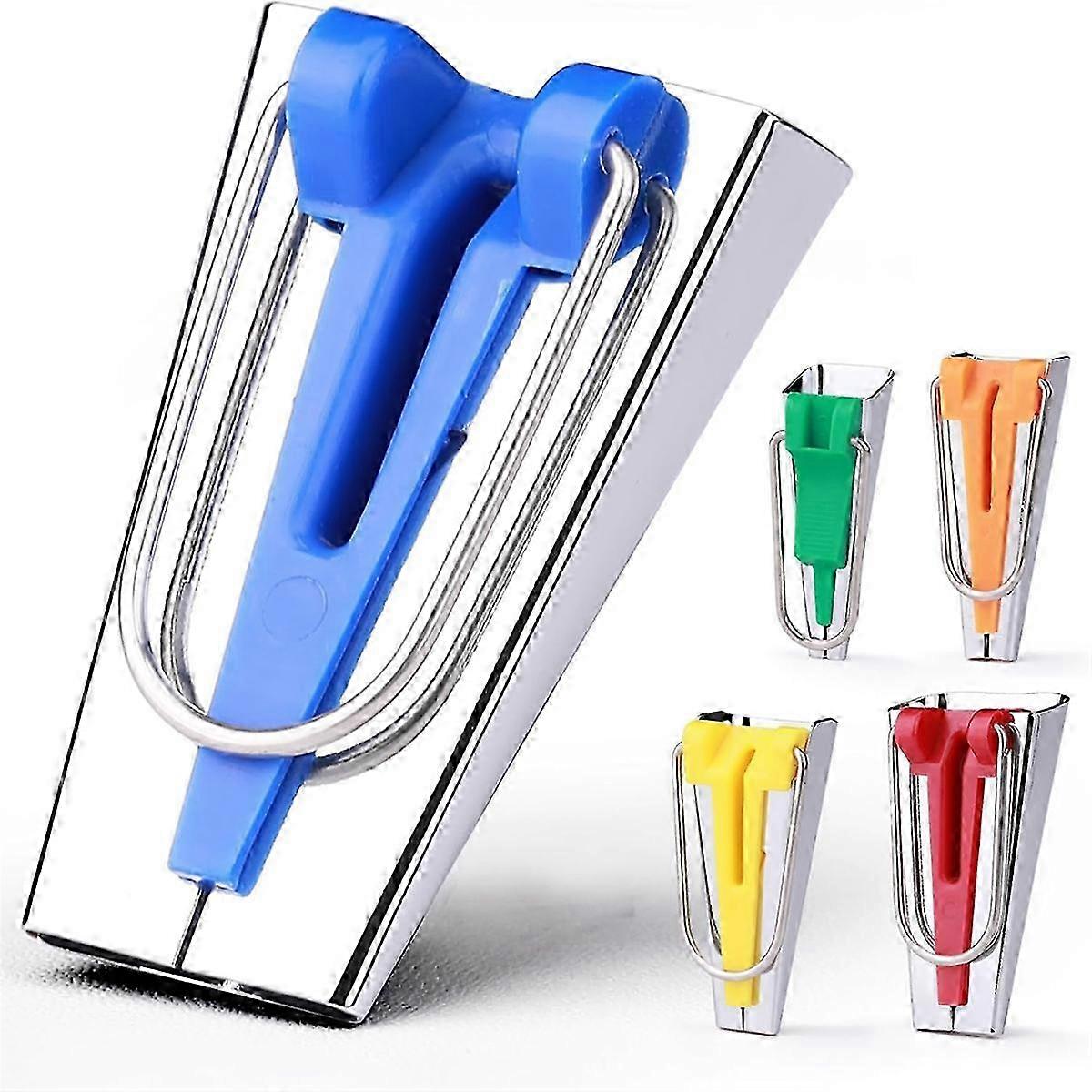 5 Sizes Bias Tape Makers, Bias Binding Tape Making Tool for Fabric Quilting Sewing,Customize, Solidl Edition 0709