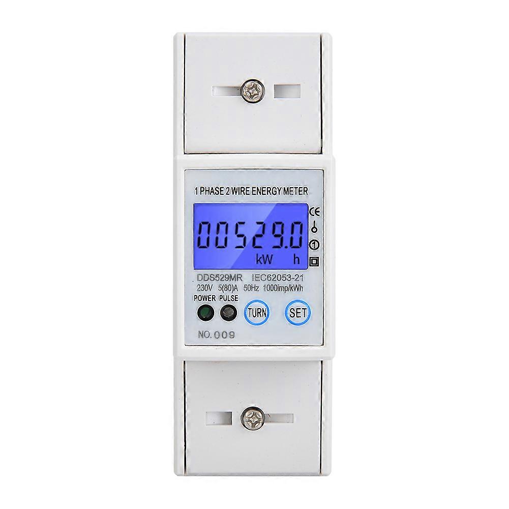 DDS529MR Single Phase Electric Energy LCD Digital Display 230V 2P DIN Rail Power Meter with RS485