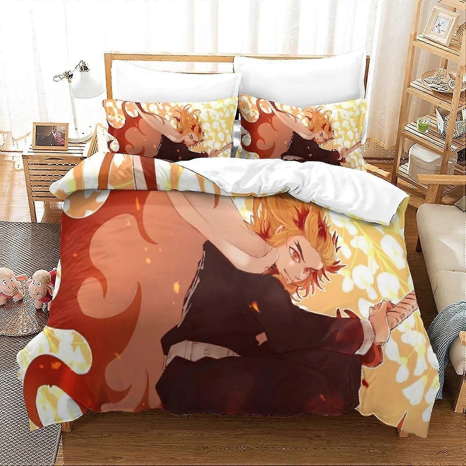 anime karaktärer sängkläder påslakan set tryckta sängkläder täcke överdrag ultra mjuk mikrofiber för barn tonåringar vuxna kung