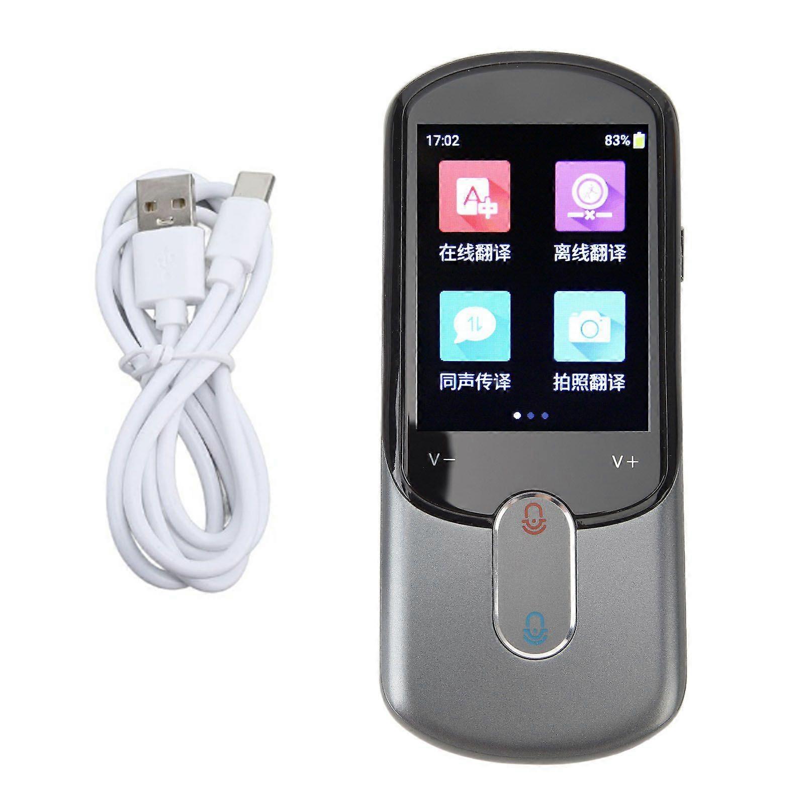 Language Translator Device Dark Gray Highly Accurate Online 139 Language Translation Offline 18 Language Translation Voice Translator for Recording YM