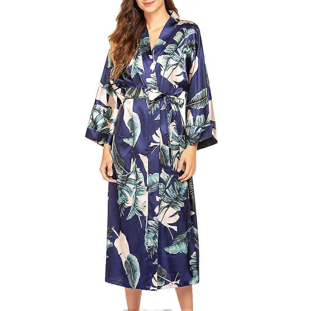 Comfortable Breathable Silk Robe for Sleepwear Ladies Multi Color Long Sleeve Lightweight 1Pack