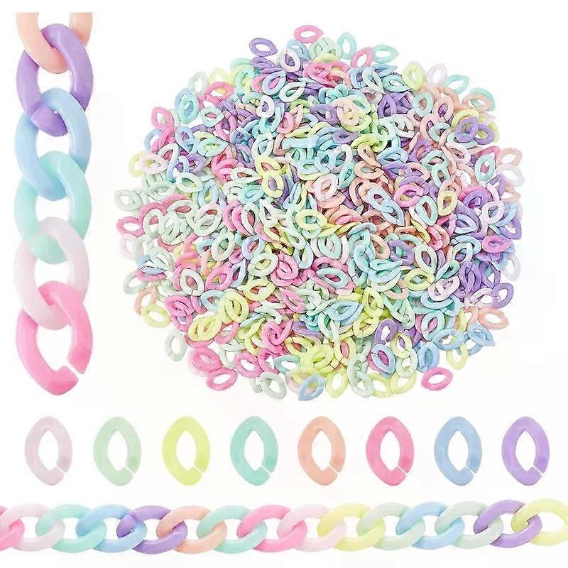 Acrylic Linking Rings 800pcs 8 Colors Oval Quick Link Connectors Open Linking Rings Candy Colors Link Ring for DIY
