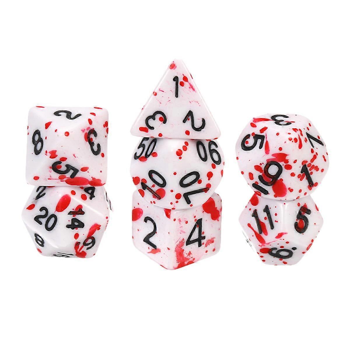 7piece Bloody Polyhedral Dice Set Table Dice for RolePlaying Games, Parties, Festivals, and Board Games – Versatile Party Accessories