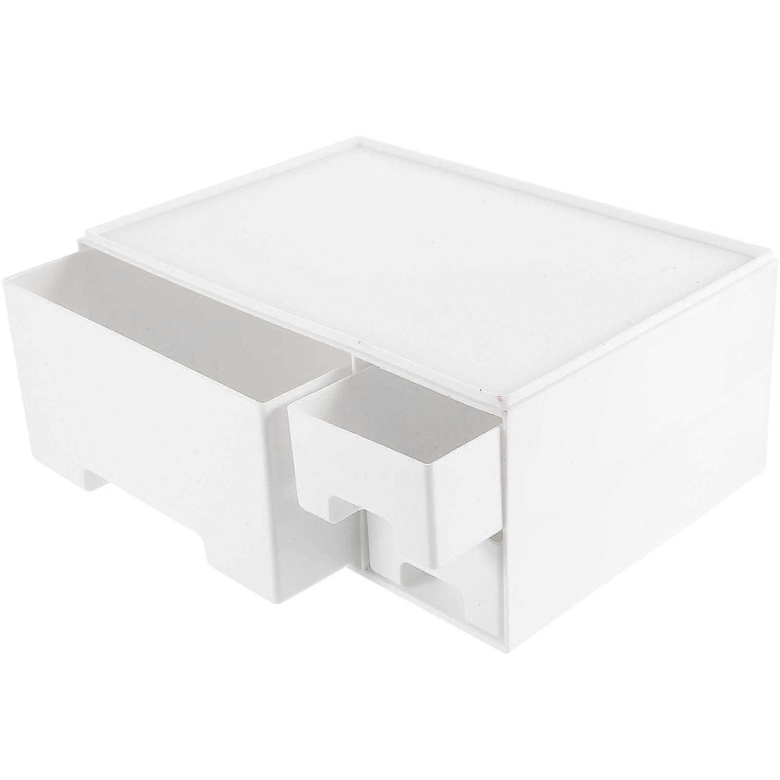 Desktop Screen Riser Monitor Stand Riser White Rectangular Elevated Design Storage 1Set