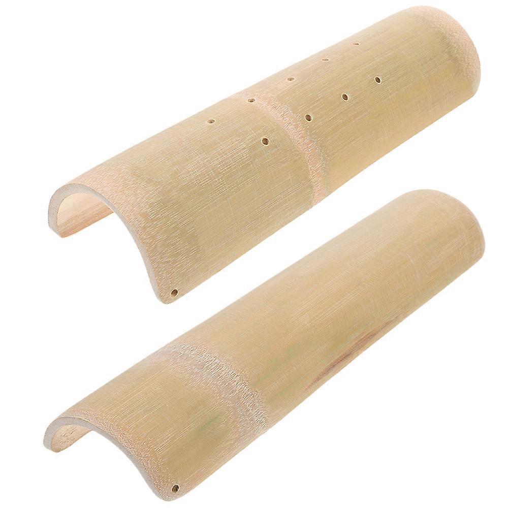 Bamboo Cervical Pillow for Home Use with Ergonomic Design and Smooth Surface Light Yellow Plastic 2pcs