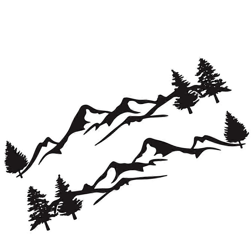 Automobile Paste PVC Sticker Removable 2 Sheets for Car Use Black Material