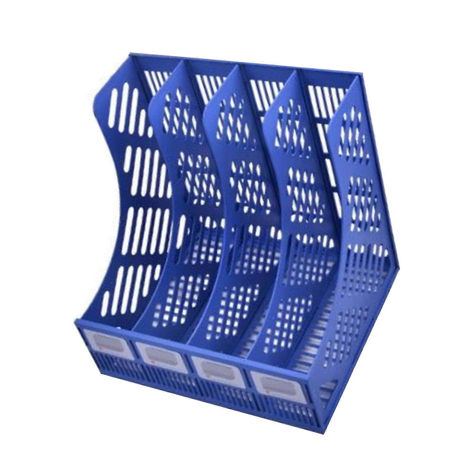 Magazine File Holder Large Capacity 4 Vertical Compartments Desk Organizers for Home School Office