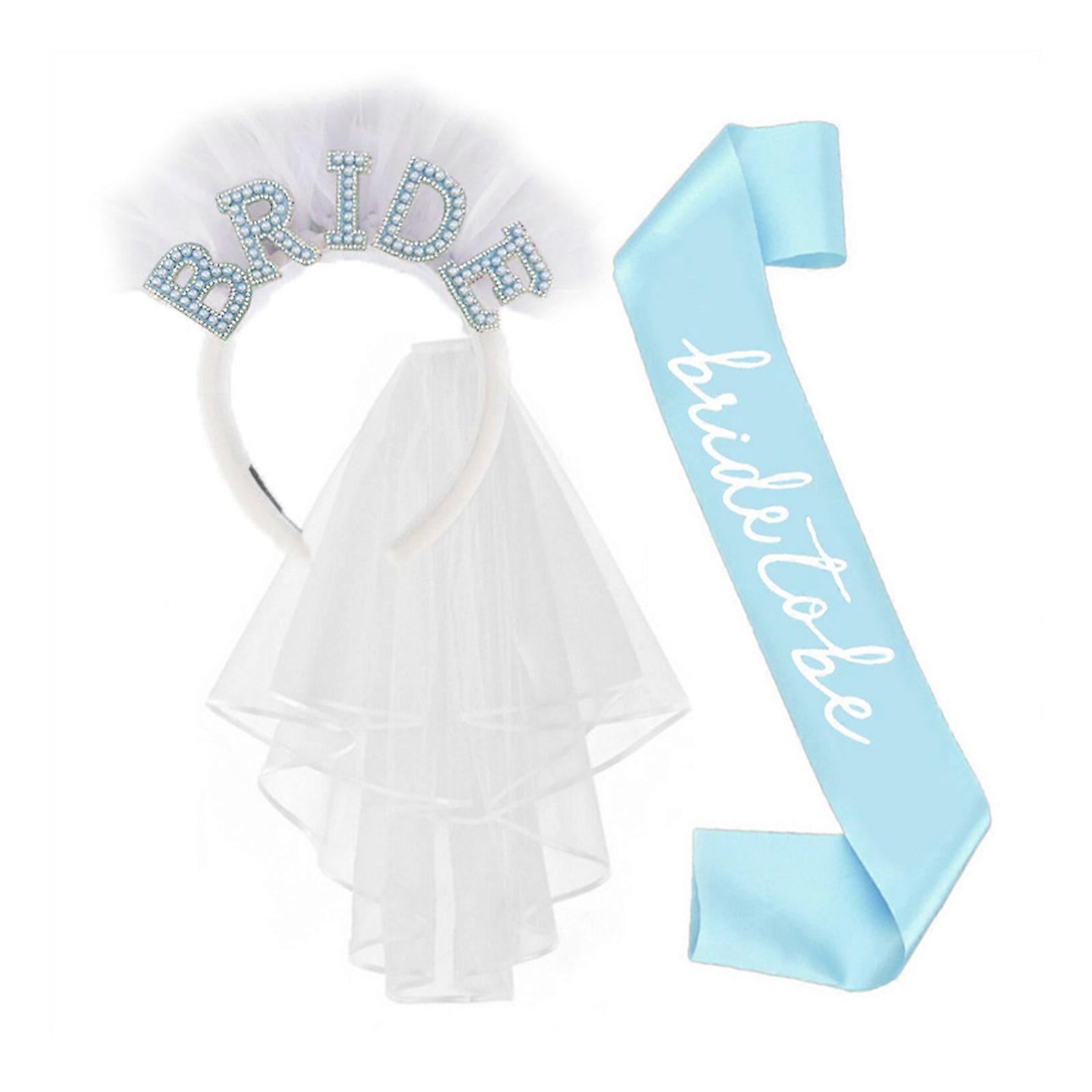 Versatile Bride Accessory With Interchangeable Hairband Veil And Multi Functional Wedding Sash  BL
