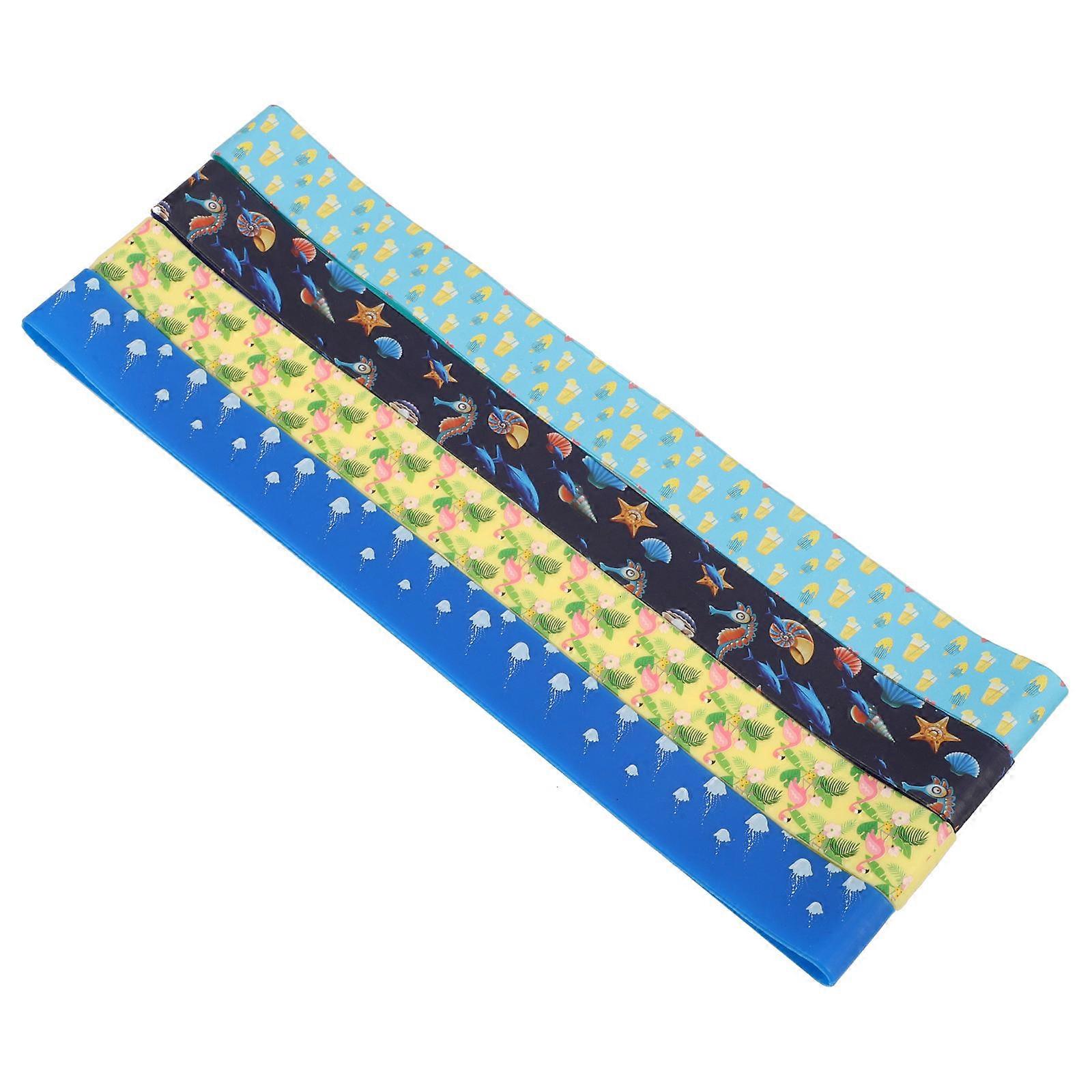 Elastic Towel Strap Beach Chair Towel Fixing Band Assorted Color Silicone Reinforced Stitching 4Pcs