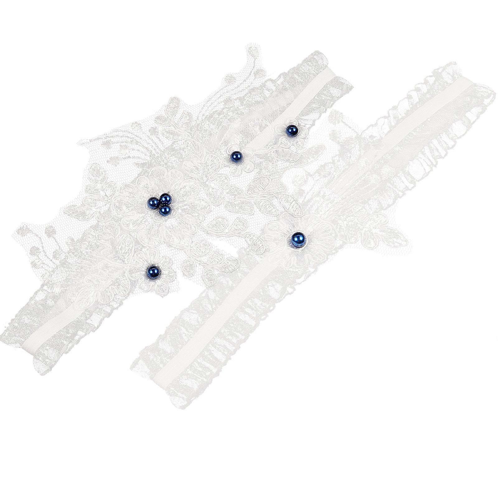 Bridal Garters 1 Pair Embroidery Garter Simple And Generous Elastic Design Blue