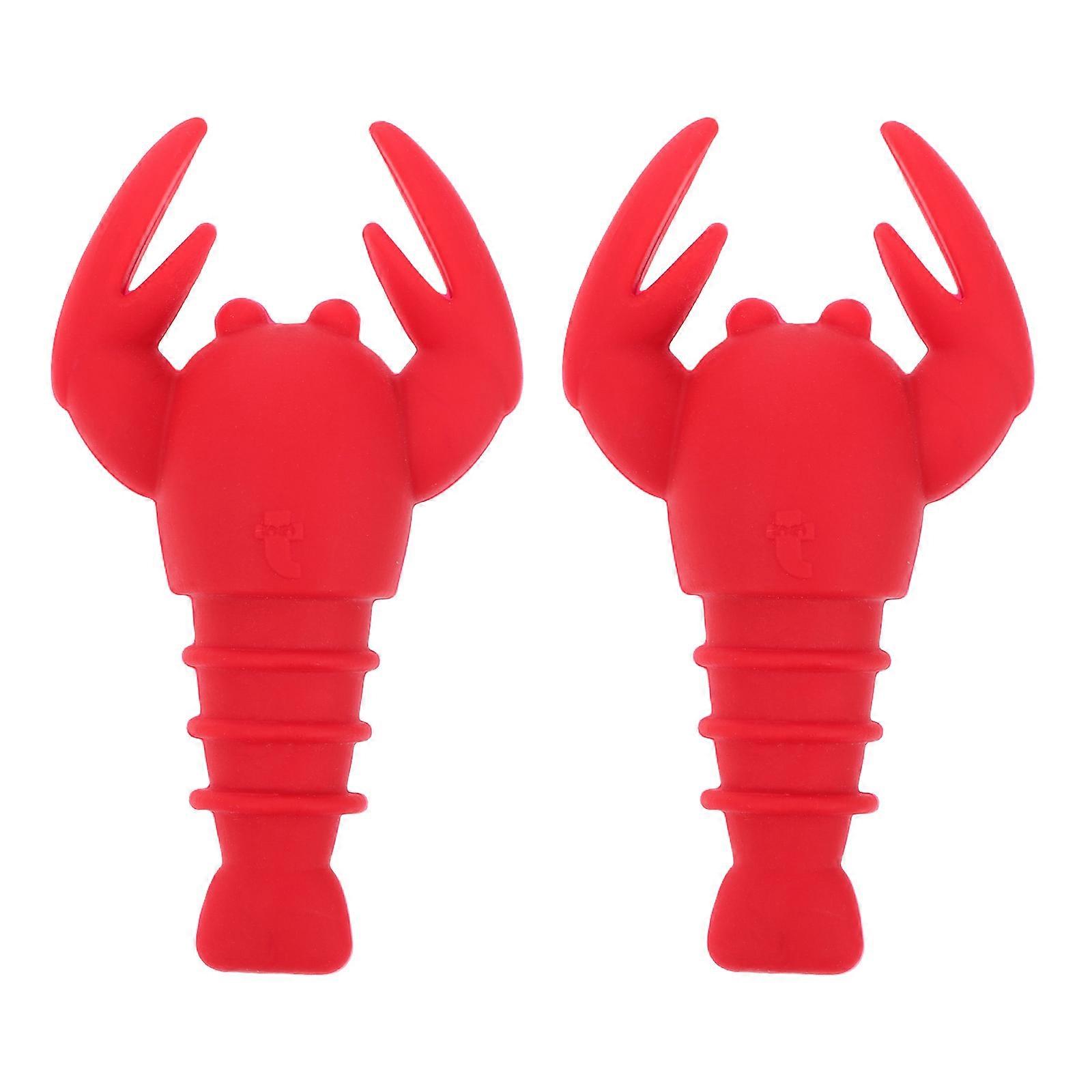 2pcs Lobster Shaped Red Creative Silicone Party Supplies for Bar Party Restaurant Random Style