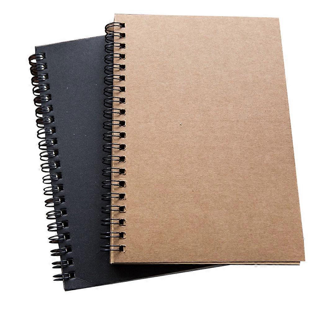 Kraft Paper notebook for Writing with Spiral Coil Binding and Paper Material Multi Color 2 Pcs
