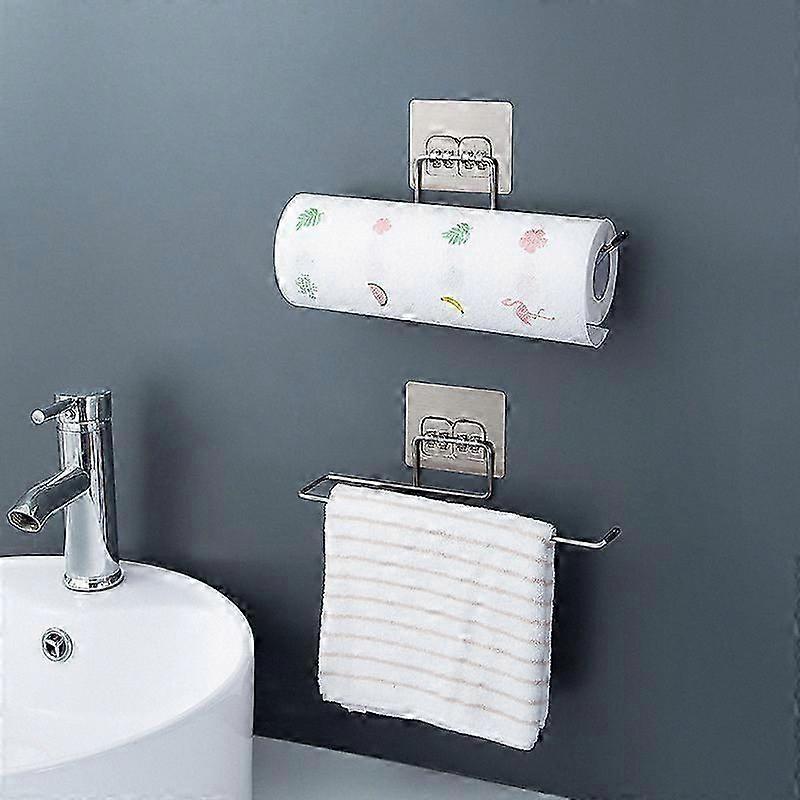Wall-Mounted Paper Roll Dispenser, 2-Pack, Easy Install, Space-Saving Design for Bathrooms