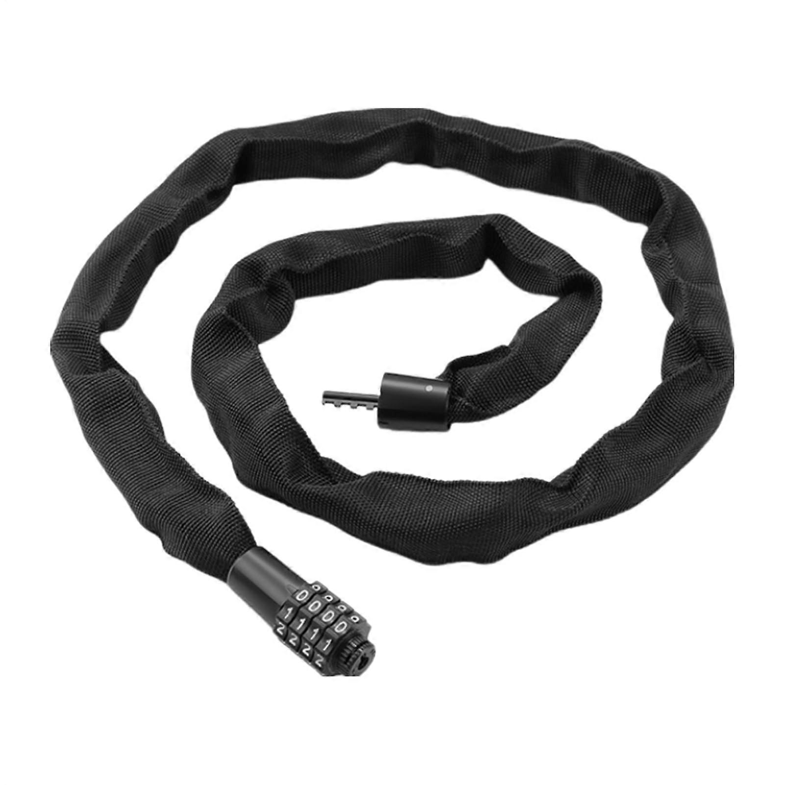 Bicycle Lock With Combination Code - Alloy Steel Chain, 3.9 Ft, XL Size, Not Heavy-Duty