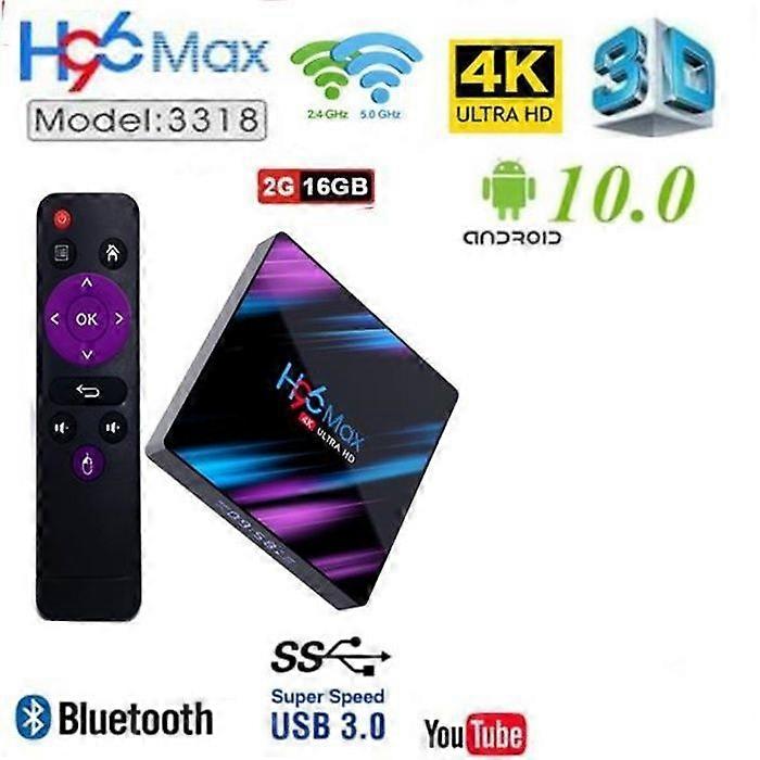 H96 MAX android 10 RK3318 Smart TV Box 2.4G&5G Dual Wifi BT4.0 2020 H96Max 2G+16G Media Player Google tv box