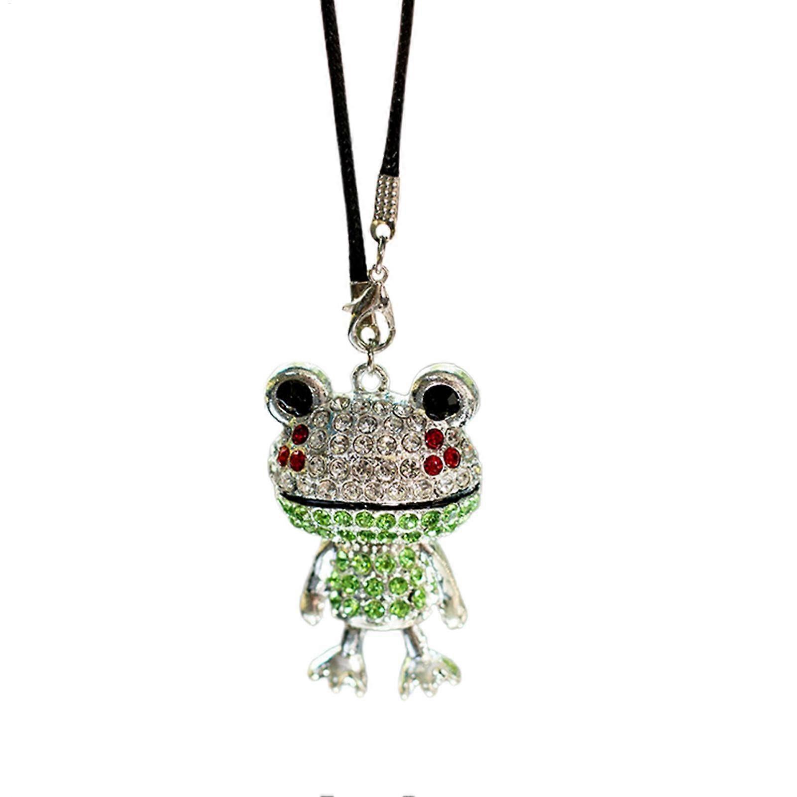 Car Accessories Frog Dashboard Decor - Cute Rhinestone Frog Ornament, Funny Car Hanging Decoration for Any Vehicle