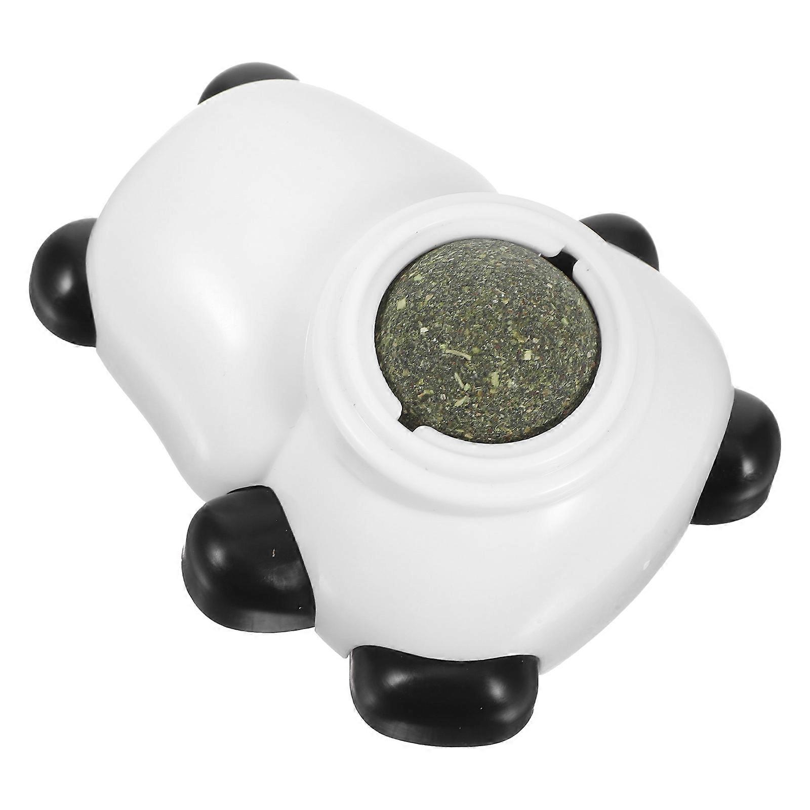 Funny Cat Toy Catnip Ball Panda Shaped Teeth Kitten Toy 3.5×2.9×1.7in 1Pack