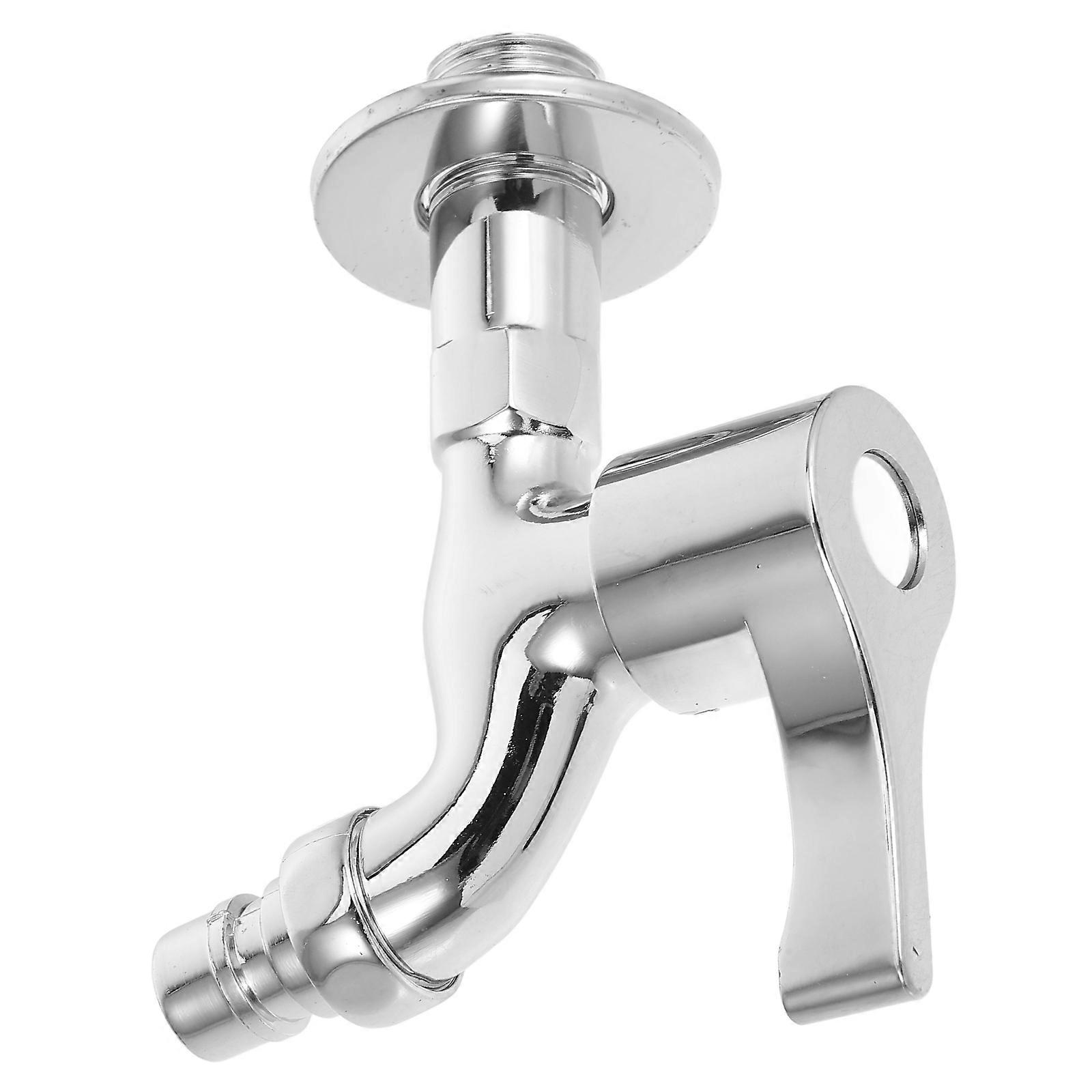 Silver Wall Mounted Cold Water Faucet for Household Use Quick Open Design Durable Alloy and Copper 1 Count