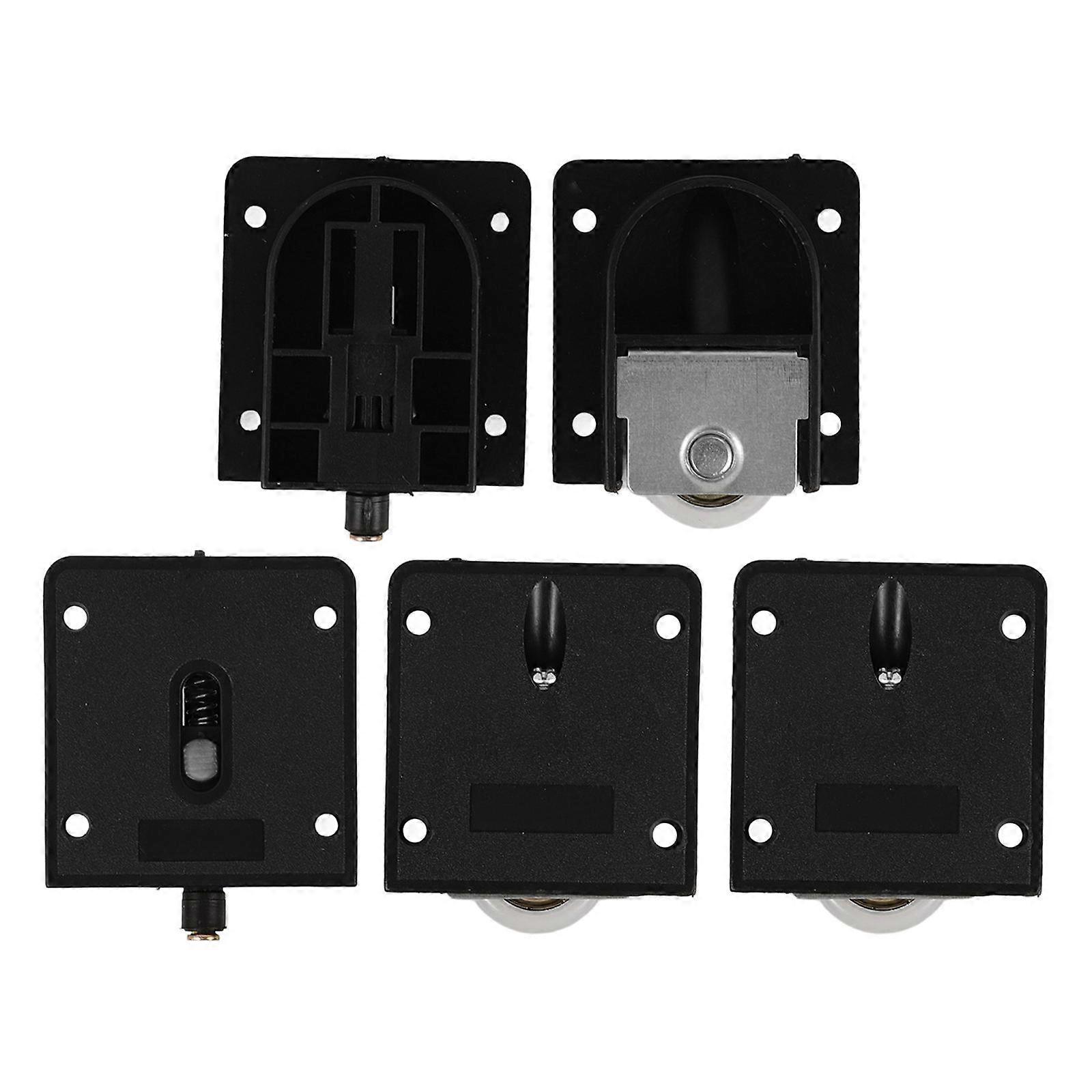 5pcs Sliding Door Pulley with Black Plastic Roller for Trash Can Accessories Suitable for Small