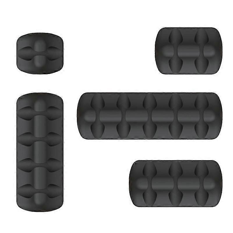 (Black) Cable Clip 5 Piece Multipurpose Cable Organizer Kit For Desktop - White