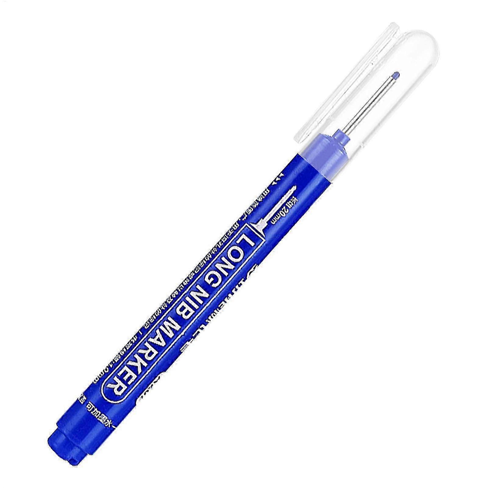 Long-Tip Deep Hole Marker - Quick-Drying Blue Drill Marker for Precision Marking