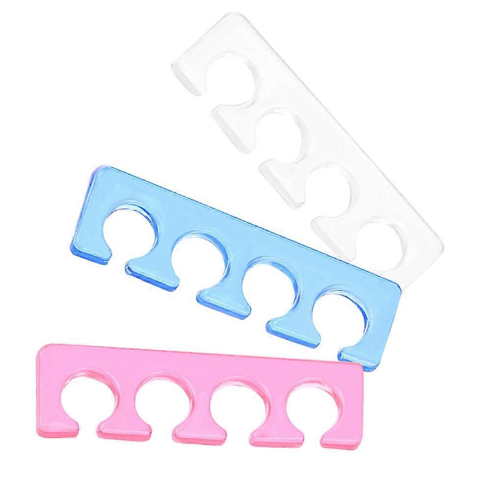 Finger Divider Manicure Pedicure Prevent Nail Polish Rubbing Blue Rectangle Shape 3Pack