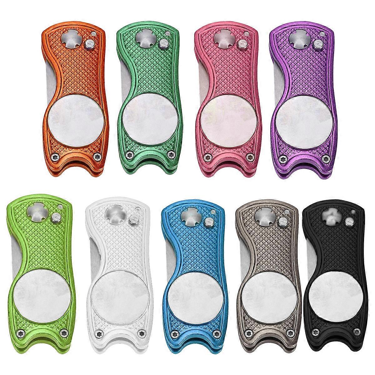 Foldable Divot Repair Tool with Ball Marker Made of Stainless Steel for Golf Use Lightweight Portable Golfer Gift 3.5 x 2 inches