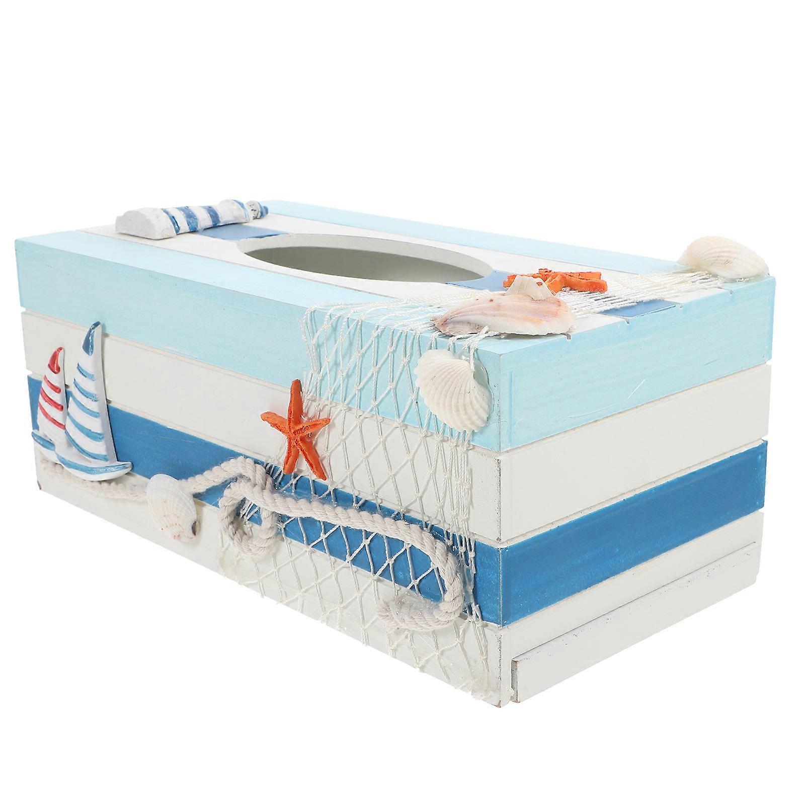 Multi Colored Plastic Mediterranean Tissue Box for Storage Use Ideal for Home Office 6.5 x 5 x 5 Inches