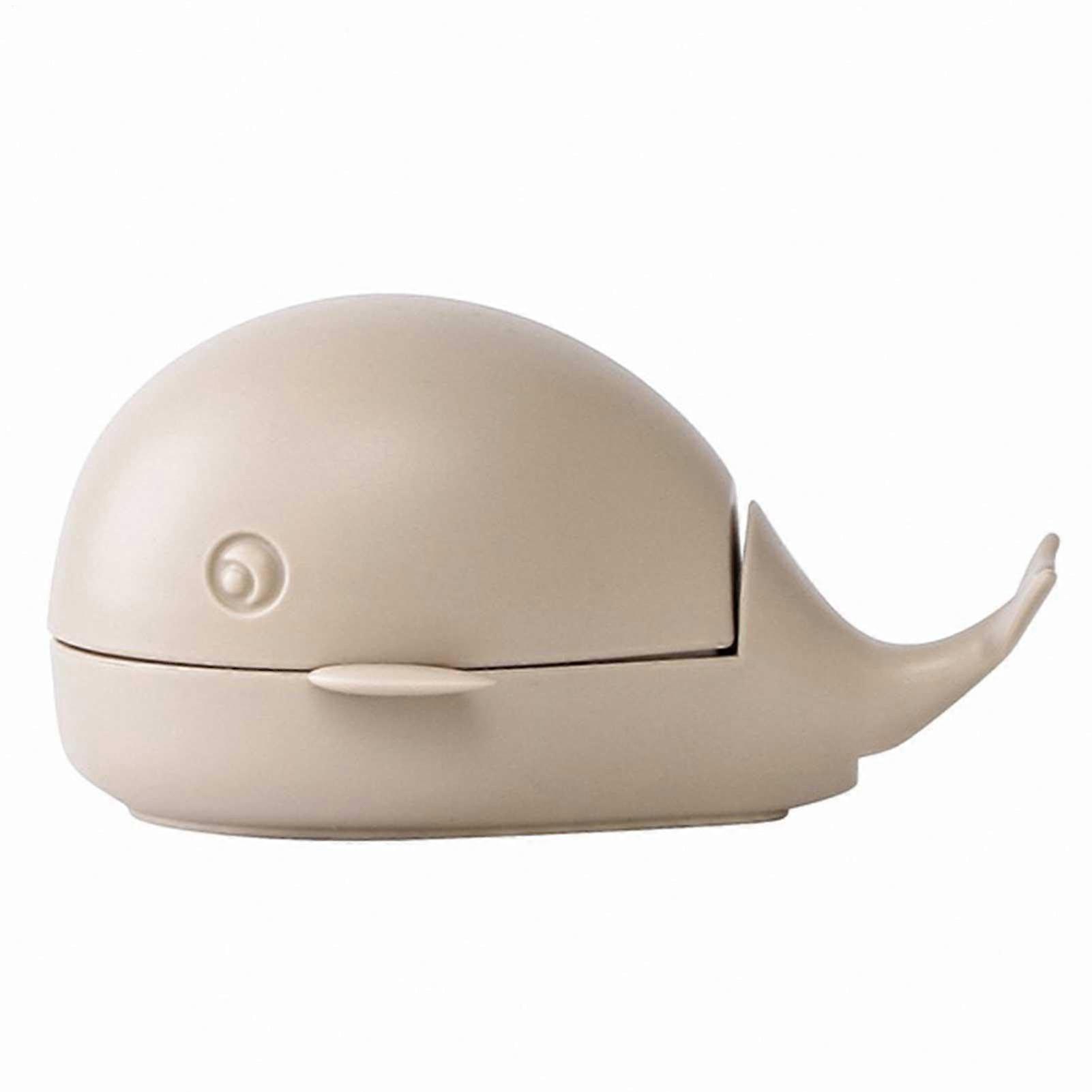 Soft Washing Brush  Small Whale Design with Long Handle for Easy Cleaning Beige