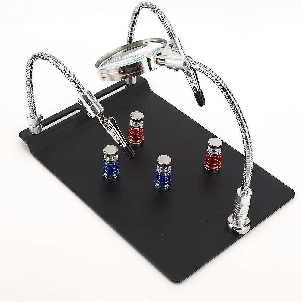 Helper Hands Soldering Tool with 3X LED Magnification Lamp Flexible Arms