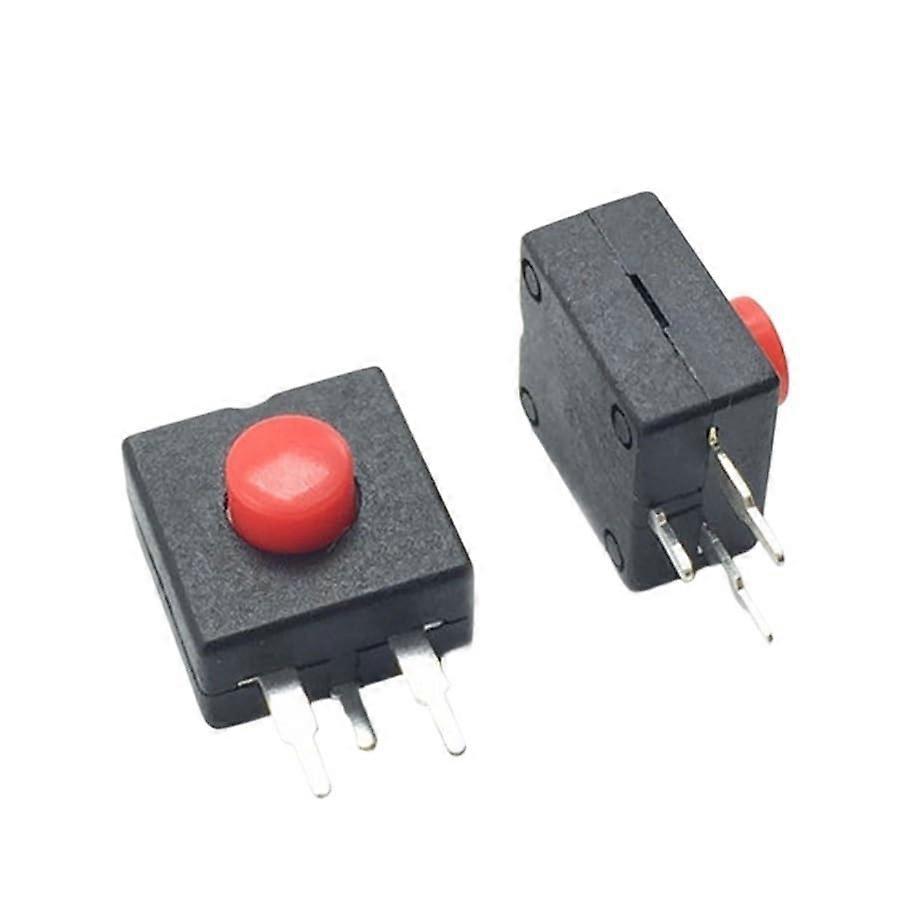 Push Button Switch 10 Pcs Red 3-Pin DC Power 1A 30V On Off On For Flashlight