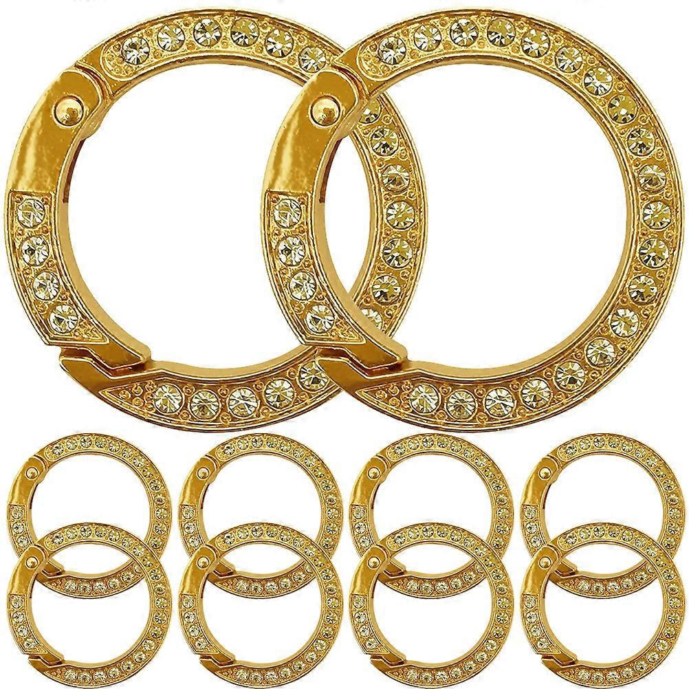 10Pcs Alloy Keychain Round Key Rings For Daily Use And DIY Projects In Golden Color To Secure Keys