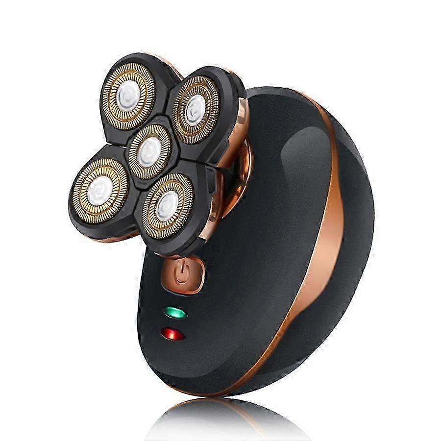 Waterproof Electric Razor with 5 Floating Heads - Bald Head Shaver for Men with LED Display for Precision Grooming